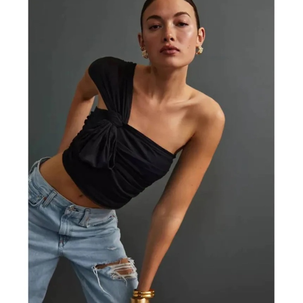 Anthropologie Maeve Tulle Bow Top